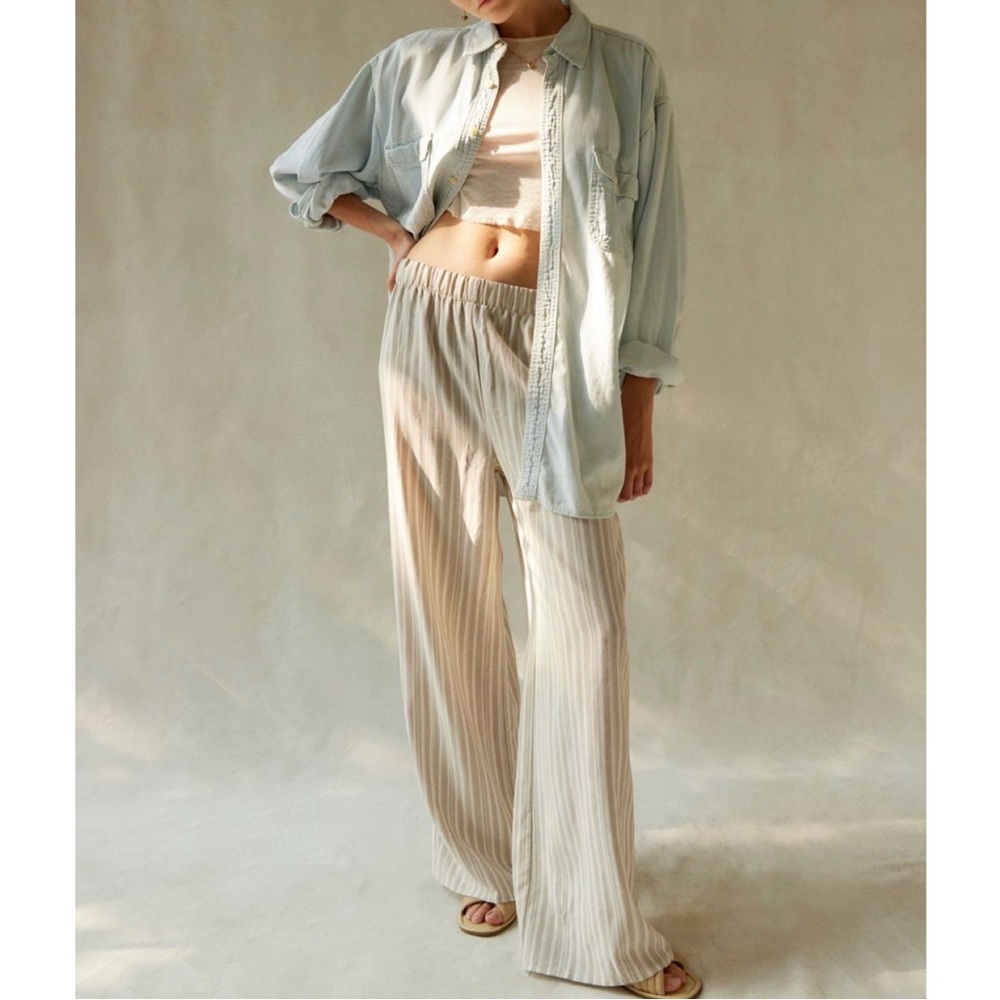 NWT Urban Renewal Remnants Striped Pull-On Wide Leg Beach Pant
